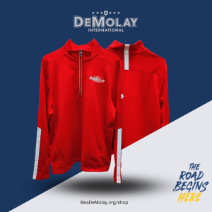 Red and White Under Armour® 3/4 Zip Jacket