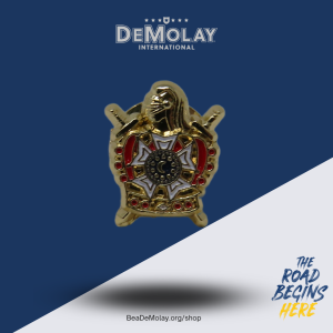 DeMolay Lapel Pin/Tie-Tack Gold Tone 3/4"