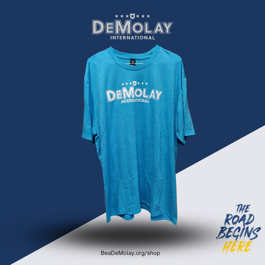 District Made® Blue and White Short Sleeve Shirt - DeMolay International