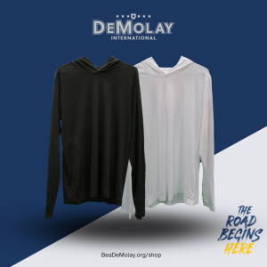 Sport-Tek® Posi-UV® Pro Long Sleeve Hoodie - DeMolay Retro Font on Sleeve